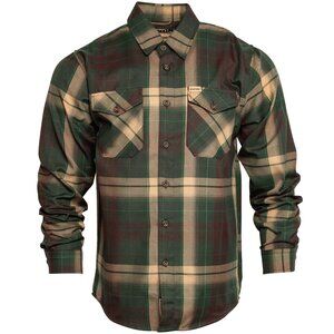 NWT Dixxon Toyo Tires Trailpass Green & Tan Plaid Flannel Shirt